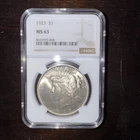 1923 Silver Peace Dollar MS 63 NGC BROWN LABEL  nice Coin