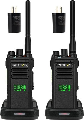 2Pack Retevis DMR IP67 AES256 Noise Cancelling Two Way Radio 2800mAh for Outdoor