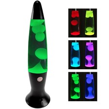 Lavalampe 40 cm - Schwarz & RGB Farbwechsel - Metallfuß - LED - Lavaleuchte