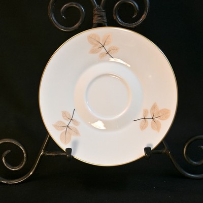 Rosenthal Set of 2 Saucers 6 3/8'' Shadow Rose Brown & Black w/Gold 1954-1989