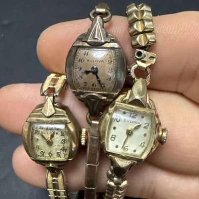 3 Women s Bulova Watches - Vintage - Parts Or Repair 