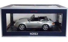 Norev 1/18 Porsche 911 Cabriolet 1994 Silver Diecast Model Car