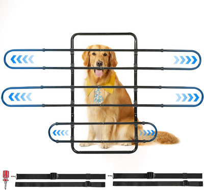 Dog Car Barrier, Pet Barrier Follow the Seat Movement 34''- 58'' Width Adjustable 