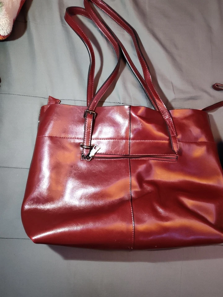 Elle Women's Purse Wallet Combo Red Burgundy Faux Leather - Image 2 of 4