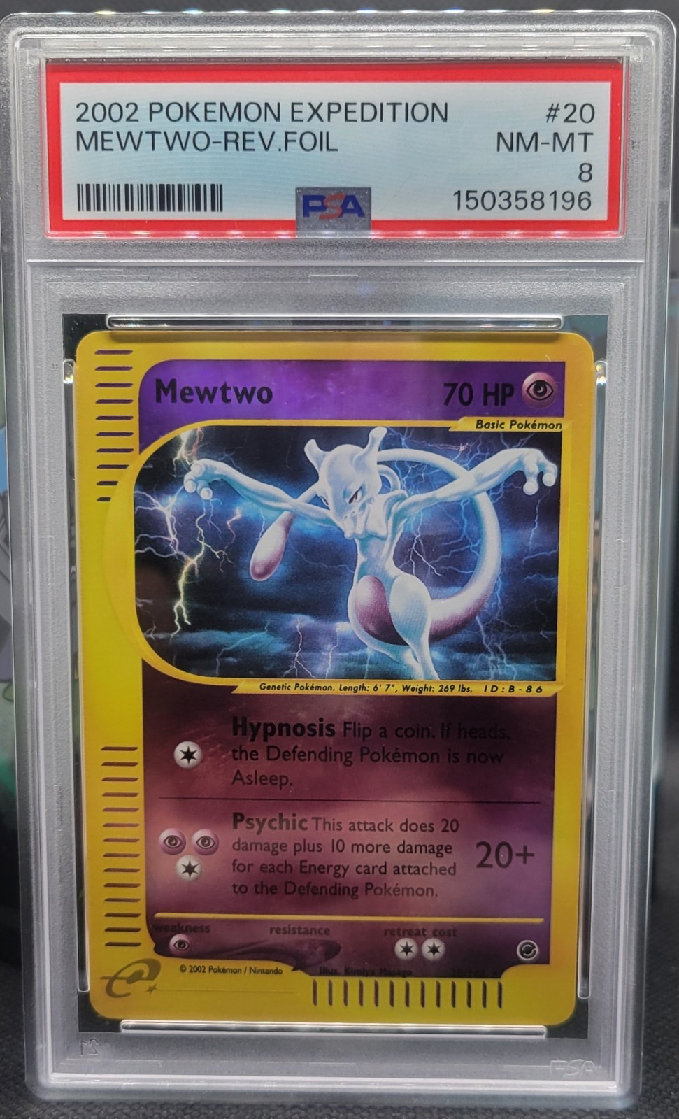 Mewtwo 020/165 Expedition Base Set Reverse Holo Psa 8