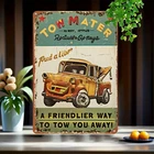 Vintage 'Tow Mater' Tin Metal Signs Home Décor Rustic Wall Decor with Classic