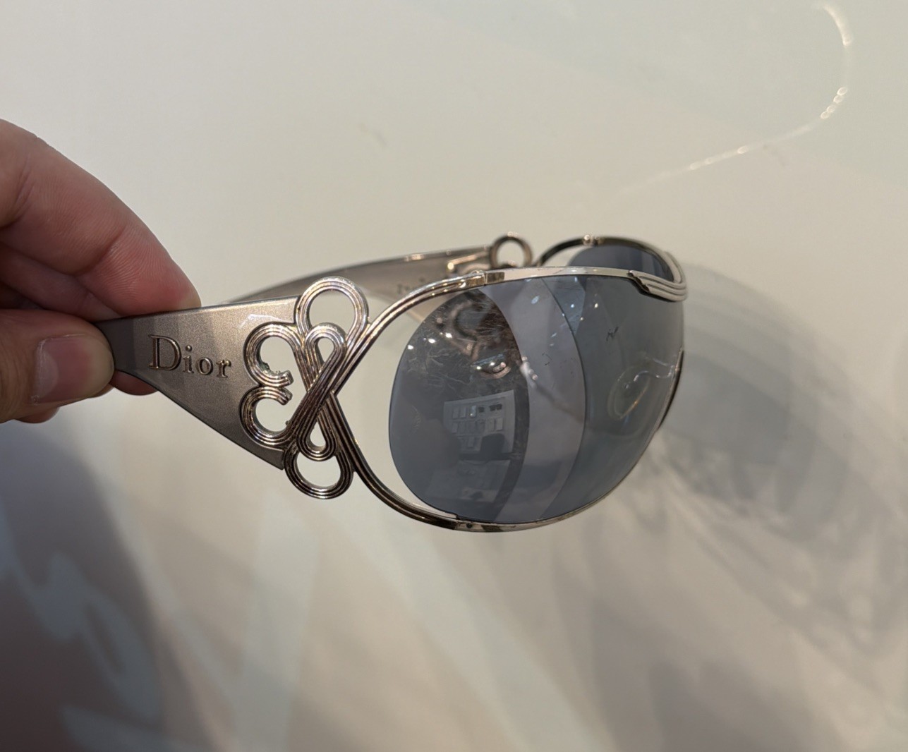 Vtg CHRISTIAN Dior DIORI VKNH0 Sonnenbrille 2000s Blue Shield Mask Sunglasses