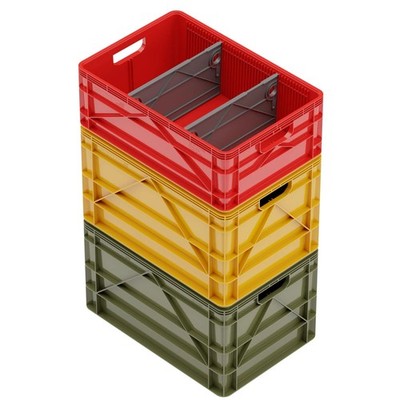 Crate Basic Pack - 2 Full-Size & 1 Half-Size Heavy Duty Stackable Storage Bin...