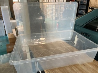 IKEA "Samla" plastic boxes 78 x 56 x 18 cm; 5 pieces with lid stackable