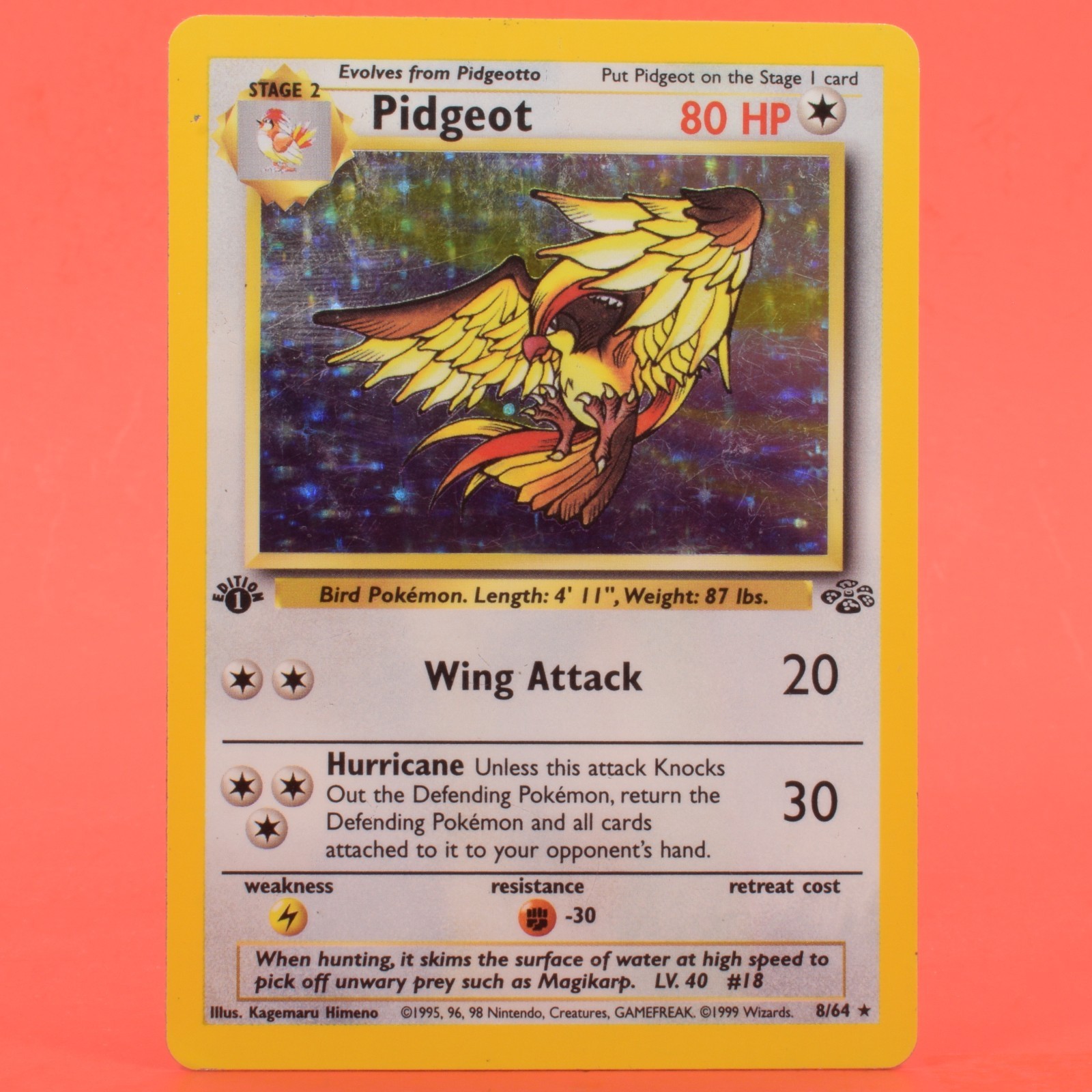 Pokemon TCG Card English 1st edition Jungle Pidgeot 8/64 Holo Rare