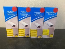 4x Dummy Indoor Security Camera Fake LEDs Home Surveillance - White