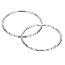 2Pcs 4" Metal O Rings 304 Stainless Steel Smooth Round Rings 5mmx100mm