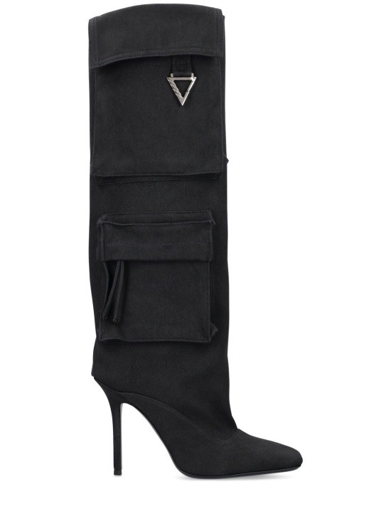 The Attico - высокие сапоги из парусины Sienna длиной 105 мм - черные 282590₽