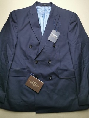 T.M.LEWIN VITALE BARBERIS CANICO Herren UK 40S Fitzrovia Slim Wolljacke NEU Blau