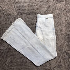 Vintage Wrangler Jeans Womens 26x31 High Rise Straight Light Wash Raw Hem USA