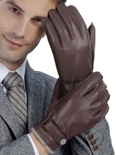 leather gloves for men Sheepskin Classic Driving Small Sienna Brown-23123