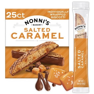 Nonni's Bakery Salted Caramel Biscotti Cookies, 1-Pack (21 Ounces), chocolate