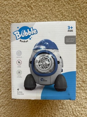 Bubble Machine Rocket Blower 360° Rotating w/ Lights Music Kids Party Gift