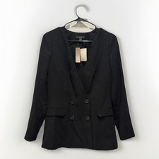 NEW J.Crew French Girl Double Breasted Blazer Black - Size 0 Dark Academia Work