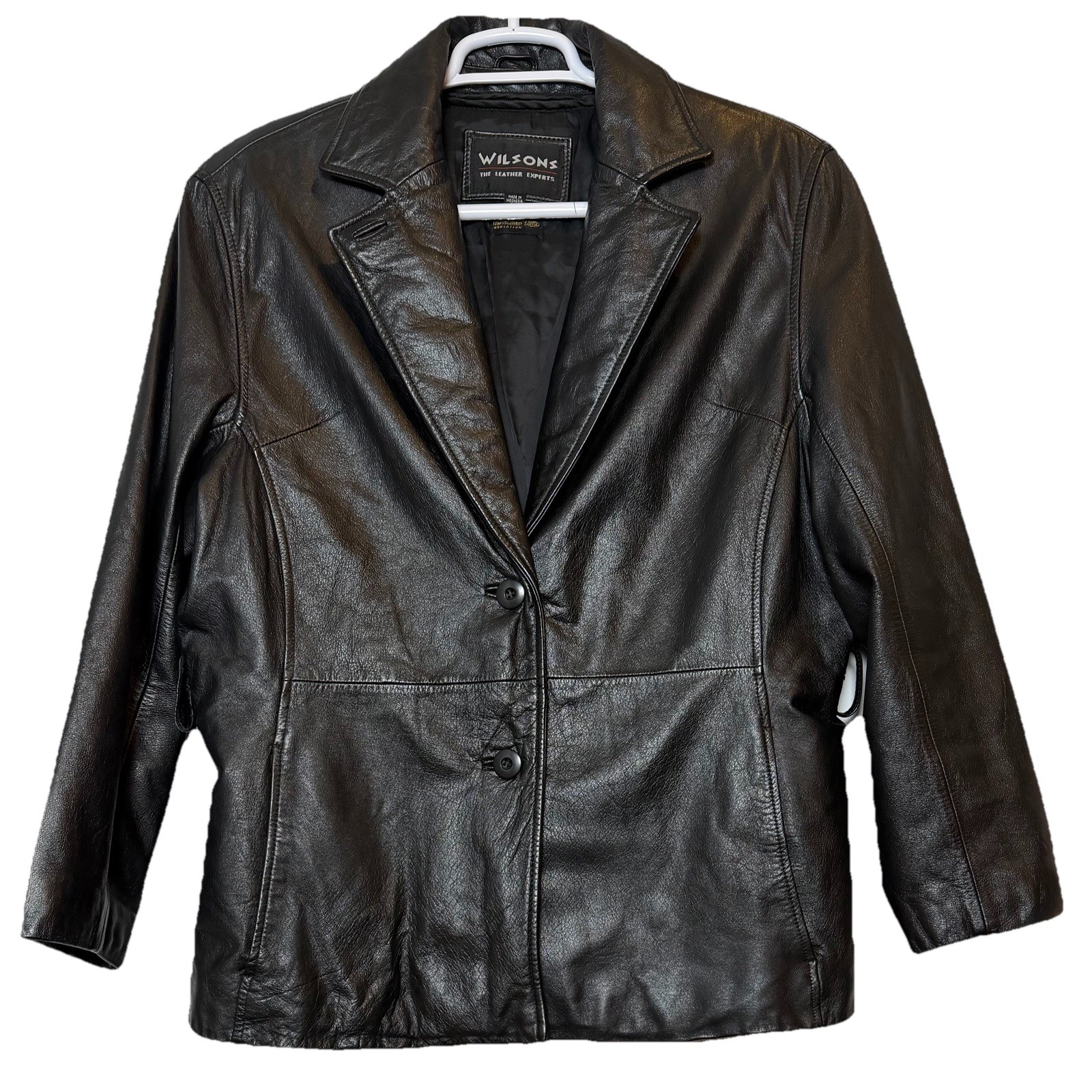 Vtg Wilsons Black Leather Jacket Mens XL  Zip-Out Thinsulate Lined, Belt Missing