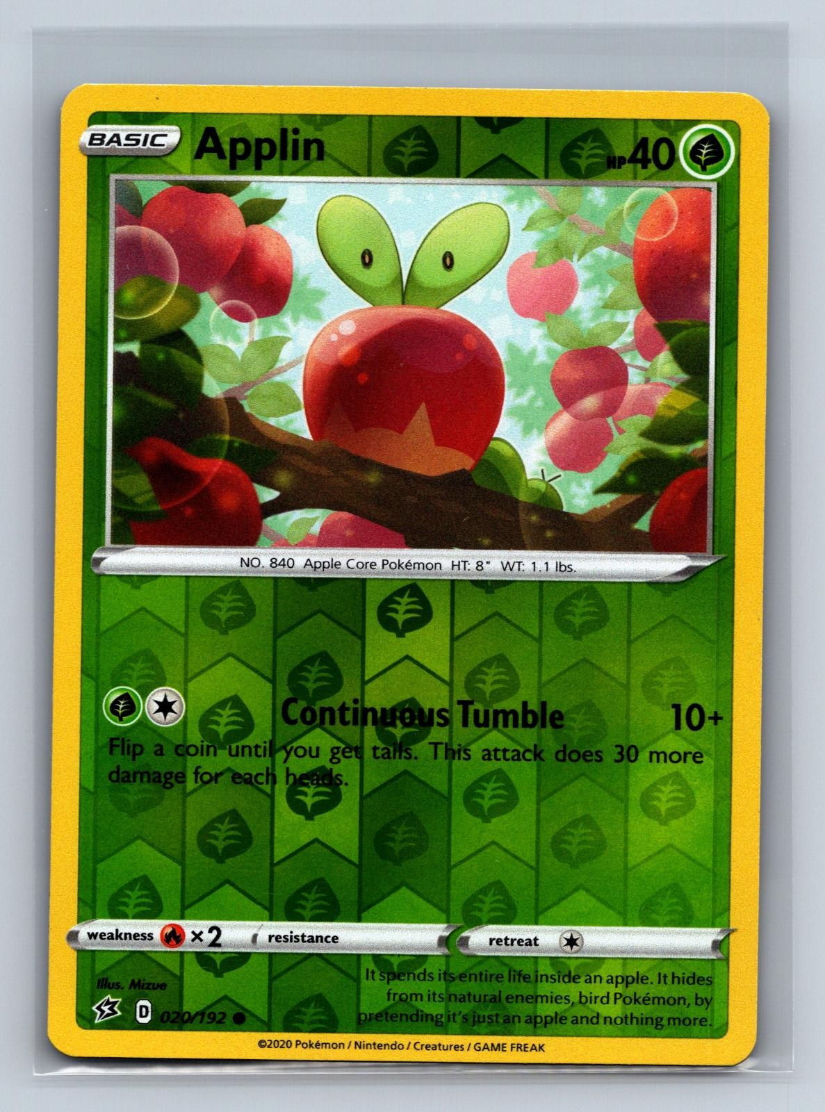 Applin 020/192 Common Rebel Clash Pokemon Reverse Holo NM/M 709c-25