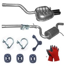 Auspuff (Chrom Endrohr) Montagesatz Auspuff für Skoda Octavia II 1Z3 1Z5 2.0 TDI