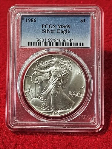 1986 American Silver Eagle $1 Dollar ASE PCGS MS 69                       #T1364