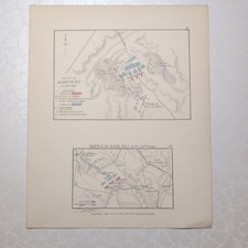 Original 1907 English History Battle Plan Of The Battle of Agincourt Edge Hill 
