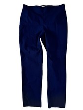 Talbots Blue Flat Front Mid-Rise Elastic Waist Straight Dress Pants Women's 10