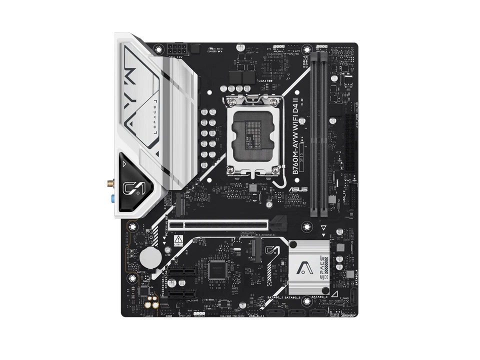 ASUS B760M-AYW WIFI D4 II Intel B760 (LGA 1700) microATX mATX motherboard, PCIe - Image 2 of 4