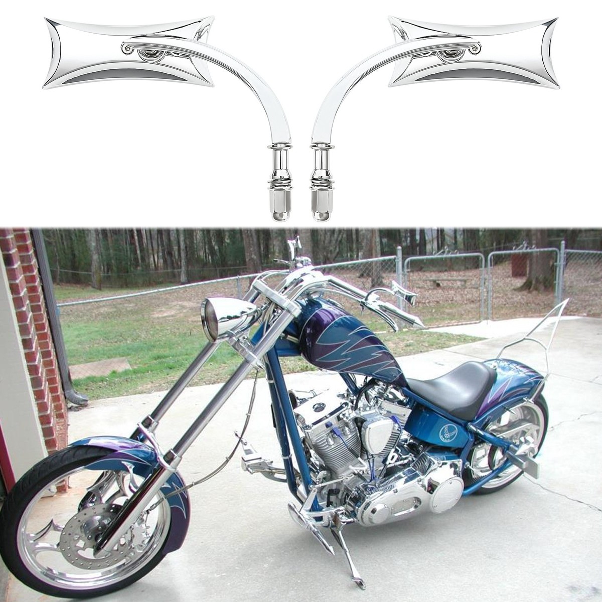 Chrome Motorcycle Rear View Mirrors For Harley Davidson Big Dog