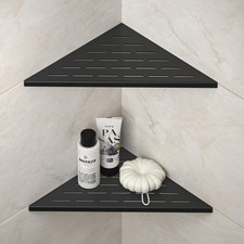 Corner Shower Shelf, 12" Matte Black 304 Stainless Steel Slot Design Recessed...