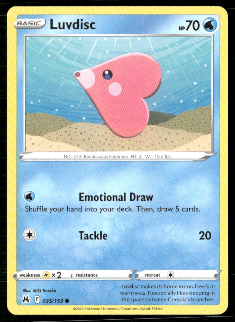 LUVDISC 035/159 COMMON CROWN ZENITH POKEMON NM