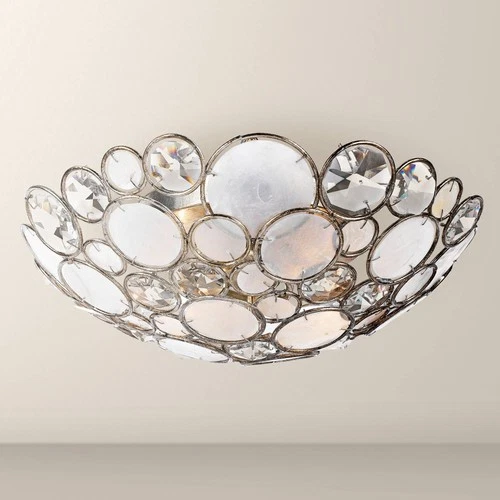 Crystorama Palla 16" Wide Antique Silver Ceiling Light - Picture 1 of 6