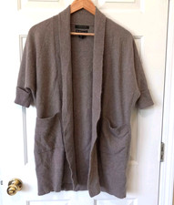 TAHARI Pure Luxe Cashmere Open Front Cardigan Casual Career Everyday Comfort XS