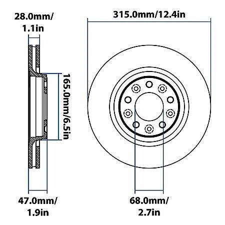 Rotor de freno Carquest Wearever YH200481 - Ford Taurus/Sable/Taurus X 08 Foto 3 de 4