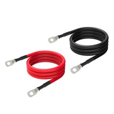 6 AWG Battery Cables with Copper Lugs for Automotive and Marine Use,4 pcs