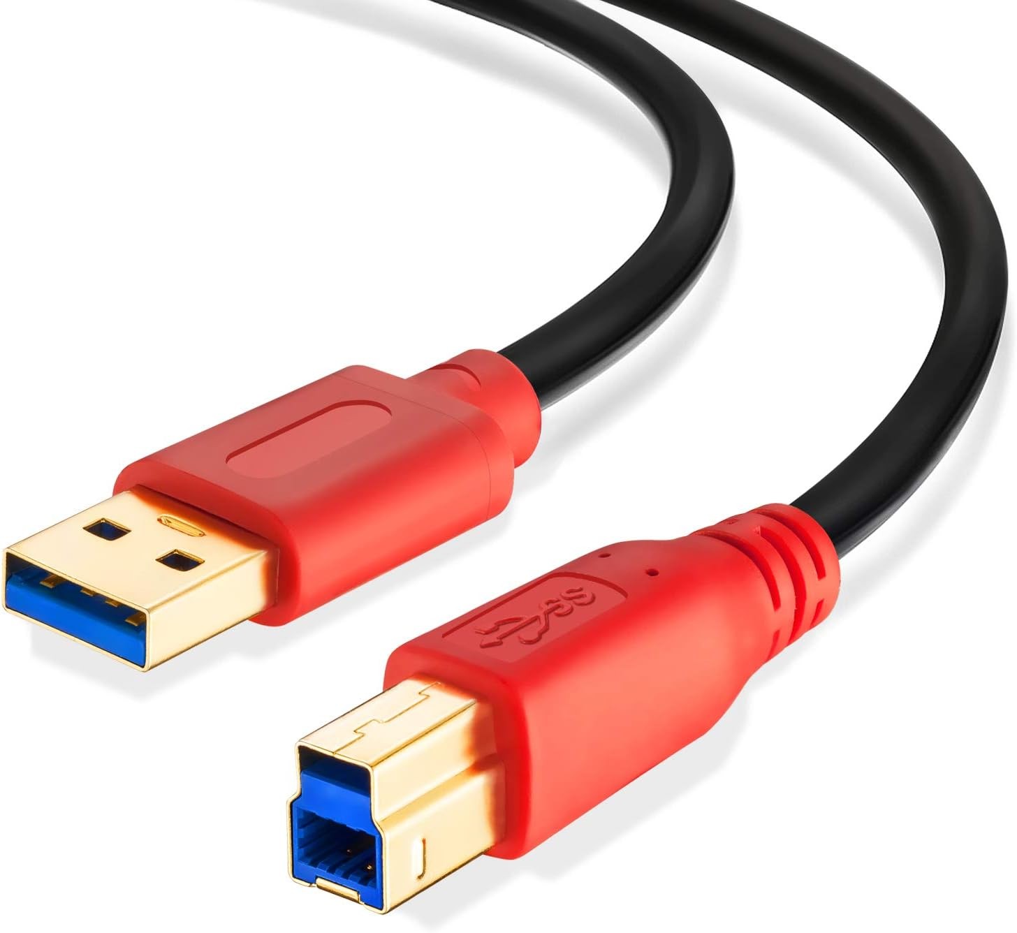 Tan QY USB 3.0 Cable A Male to B 1Ft, Type A B 0.3M/1Ft 