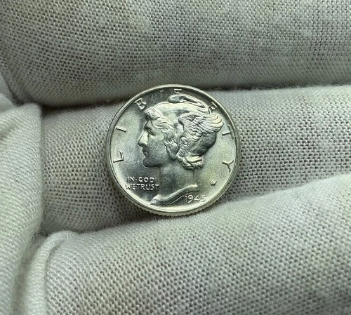 1945-P Mercury Dime 10c BU Uncirculated Coin  90% Silver O424