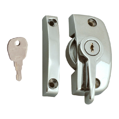 ASEC Window Pivot Lock  Locking With 11.5mm Keep - Brushed Silver