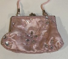 Girls Pink Bling Princess Purse Beaded Rhinestone 6.5&rdquo;x5&rdquo; Braided Cord Strap 19&rdquo;