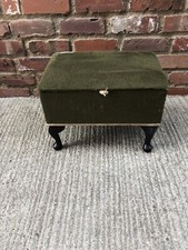vintage Velvet Covered sewing box on legs