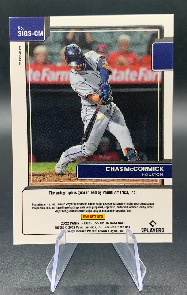 2022 Chas McCormick Donruss Optic Signature Series Silver Prizm Auto | Astros - Image 2 of 2