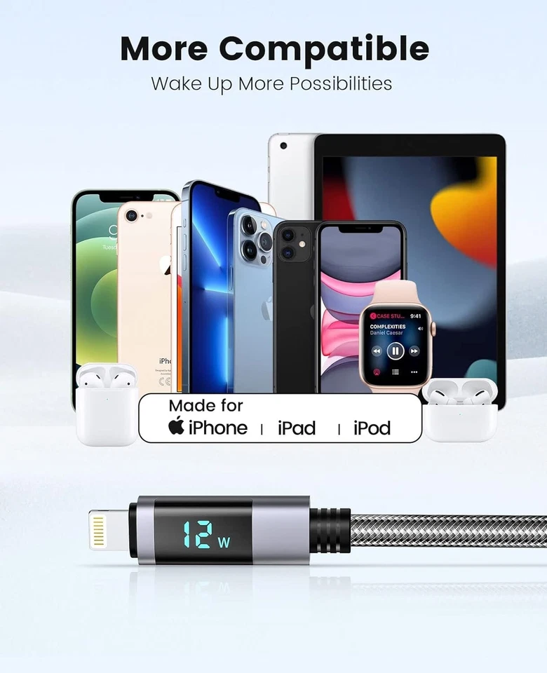 ORICO USB-A to Lig tning Cable to Lig tning Charger Cable Display Fast - Image 4 of 4