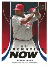 2009 Upper Deck Generation Now Ryan Howard Gold #08/99 - Philadelphia Phillies