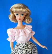 Barbie Moda HECHA A MANO Vintage-Look Blusa Campesina Sinfonía Algodón ROSA