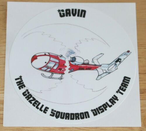The Gazelle Squadron Display Team (UK) Gavin the Gazelle Helicopter Sticker - Zdjęcie 1 z 1