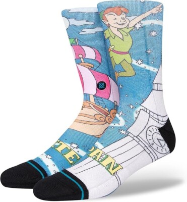 Stance X Disney 100 Peter Pan by Travis Millard Crew Socks A555B23PET Men's NEW