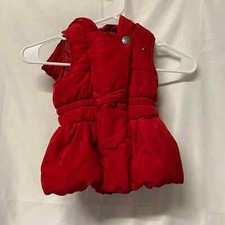 Tommy Hilfiger Red Puffer Vest with Hood Zip up Snap Close 3T