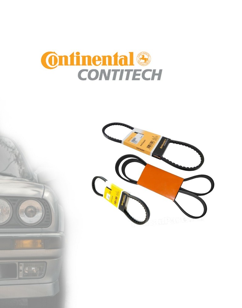 1987-1991 BMW E30 Contitech Belt Kit 3 pieces AC Alternator Power Steering